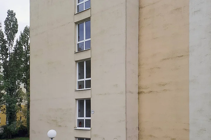 Fassade in Wien schmutzig vor Reinigung durch Recla 